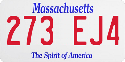 MA license plate 273EJ4