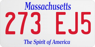 MA license plate 273EJ5