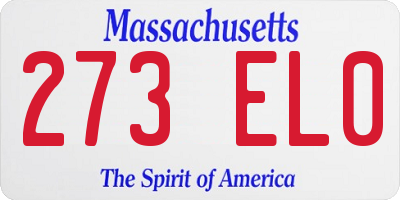 MA license plate 273EL0