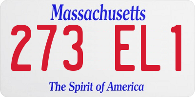 MA license plate 273EL1