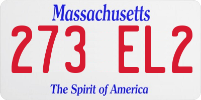 MA license plate 273EL2