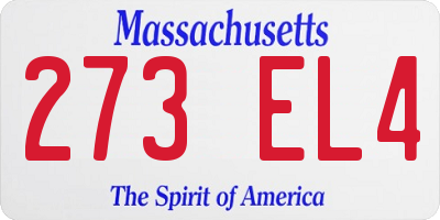 MA license plate 273EL4