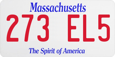 MA license plate 273EL5