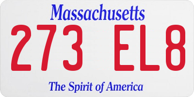 MA license plate 273EL8