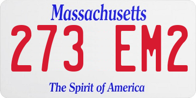 MA license plate 273EM2