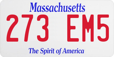 MA license plate 273EM5