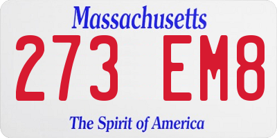 MA license plate 273EM8