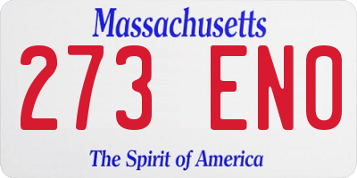 MA license plate 273EN0