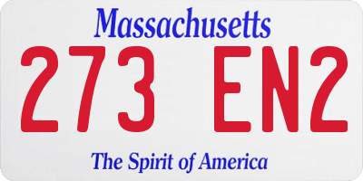 MA license plate 273EN2