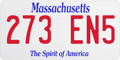 MA license plate 273EN5