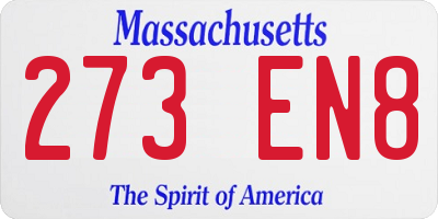 MA license plate 273EN8