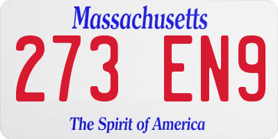 MA license plate 273EN9