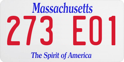 MA license plate 273EO1
