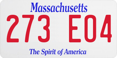MA license plate 273EO4