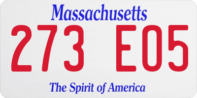 MA license plate 273EO5