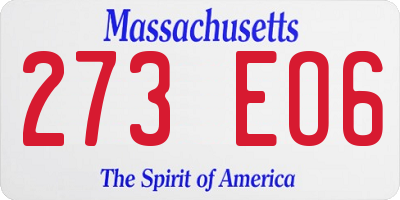 MA license plate 273EO6
