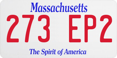 MA license plate 273EP2