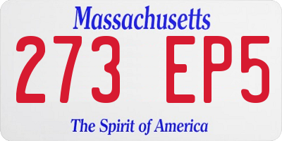 MA license plate 273EP5