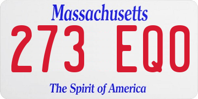 MA license plate 273EQ0