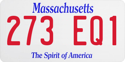 MA license plate 273EQ1