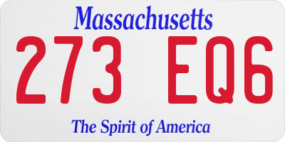 MA license plate 273EQ6