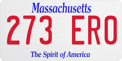 MA license plate 273ER0