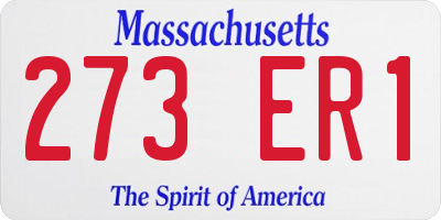 MA license plate 273ER1