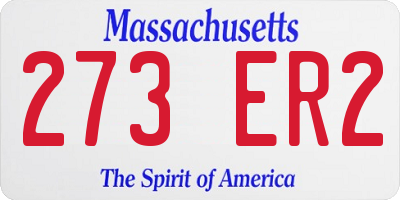 MA license plate 273ER2