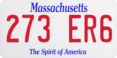 MA license plate 273ER6