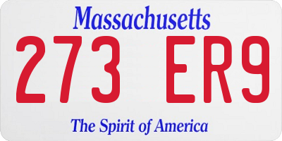 MA license plate 273ER9