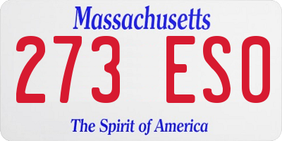 MA license plate 273ES0