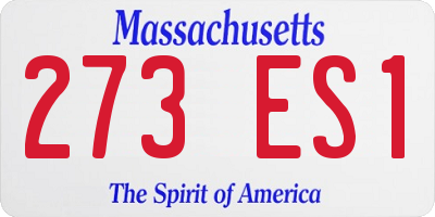 MA license plate 273ES1