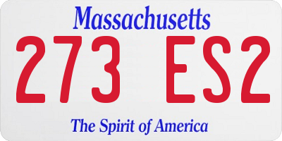 MA license plate 273ES2