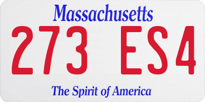 MA license plate 273ES4