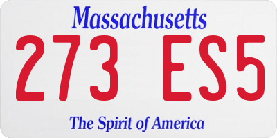 MA license plate 273ES5