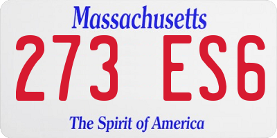 MA license plate 273ES6