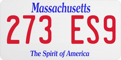 MA license plate 273ES9