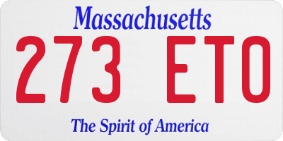 MA license plate 273ET0