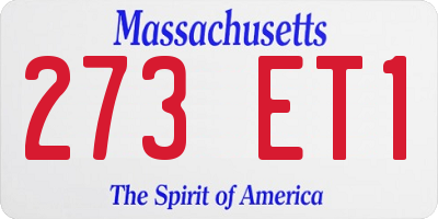 MA license plate 273ET1