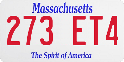 MA license plate 273ET4