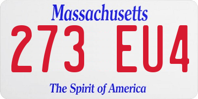 MA license plate 273EU4