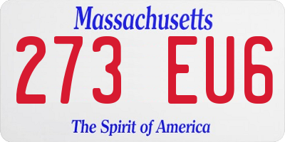 MA license plate 273EU6