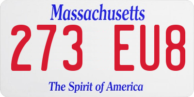 MA license plate 273EU8