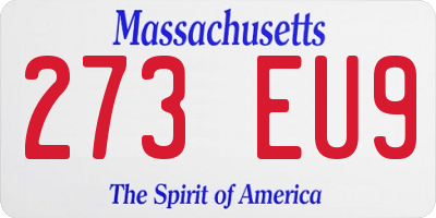 MA license plate 273EU9