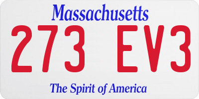 MA license plate 273EV3