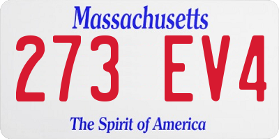 MA license plate 273EV4