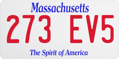 MA license plate 273EV5