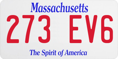 MA license plate 273EV6