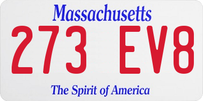 MA license plate 273EV8