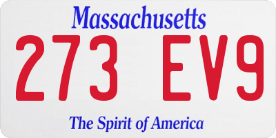 MA license plate 273EV9